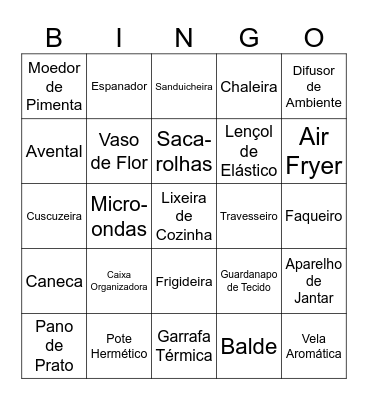 Operação Casa Nova: O Bingo Card