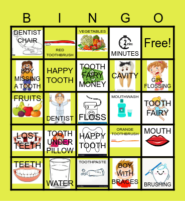 DENTAL HEALTH BINGO Card
