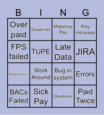 PAYROLL BINGO Card