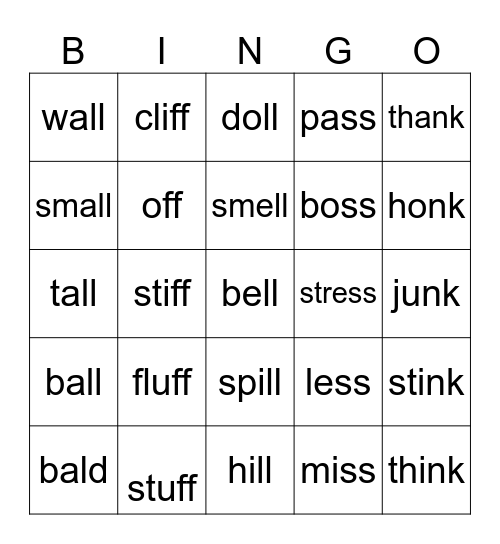 AL Bingo Card