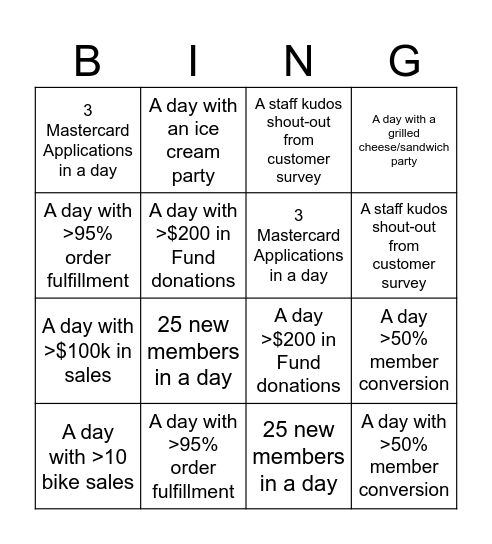 Store A-sale BINGO Card