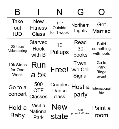 2026 Bingo! Bingo Card