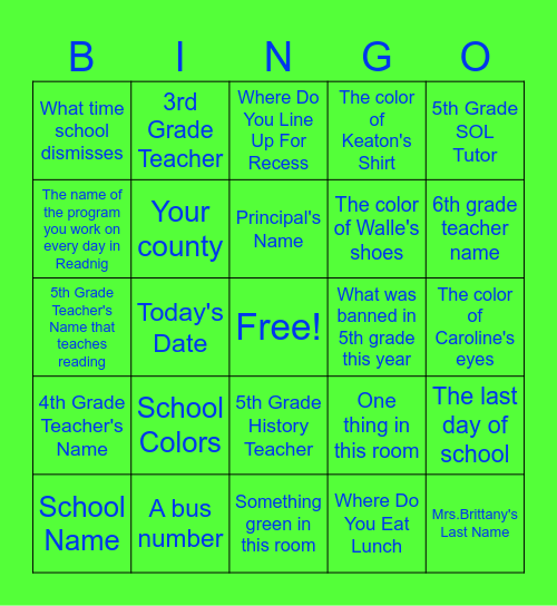 Tier 2 Bingo Card