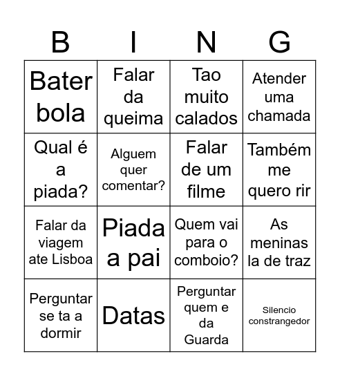 Bingo do Miguel Bingo Card