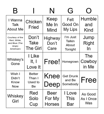 Tim, Toby & Zach Bingo Card