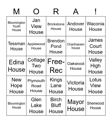 MORA Bingo Card