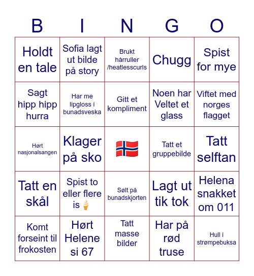 17 mai binggoo!!🇳🇴 Bingo Card