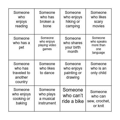 101.5 Human Bingo Card