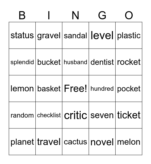 3.1 & 3.2 Two-Syllable Words Bingo Card