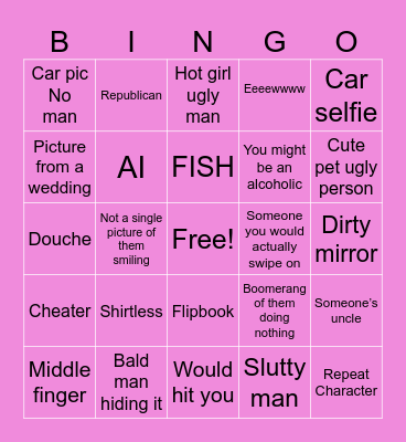 Tinder Bingo Card