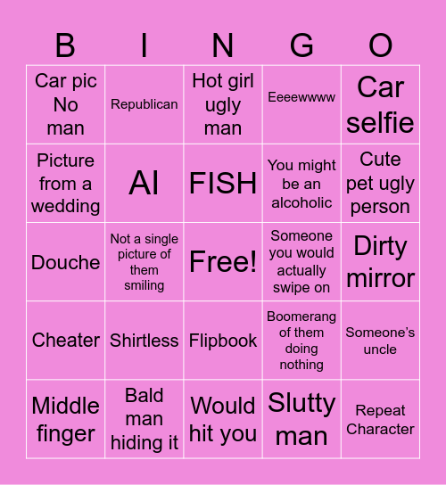 Tinder Bingo Card