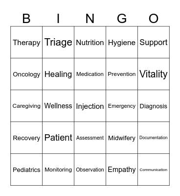 HAPPY NURSES WEEK Bingo Card