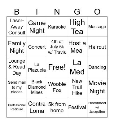 Summer 2026 - Glamping Adventure Vibe Bingo Card