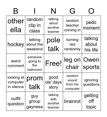 anatomy bingo Card