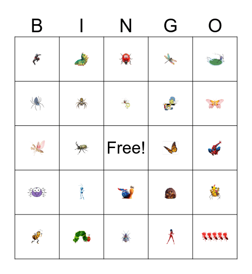 Bug Bingo! Bingo Card