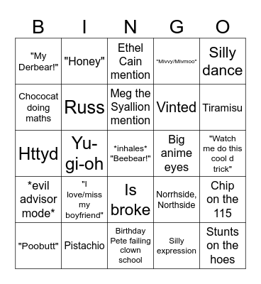 Eimear Bingo Card