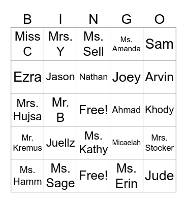 Freedom Bingo Card