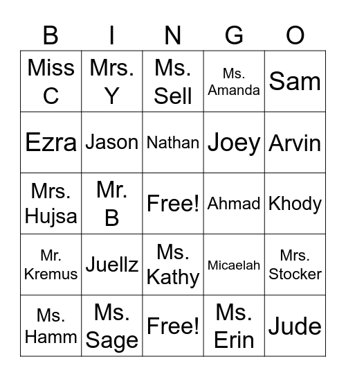 Freedom Bingo Card