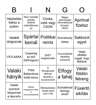 Estike Bingo Card