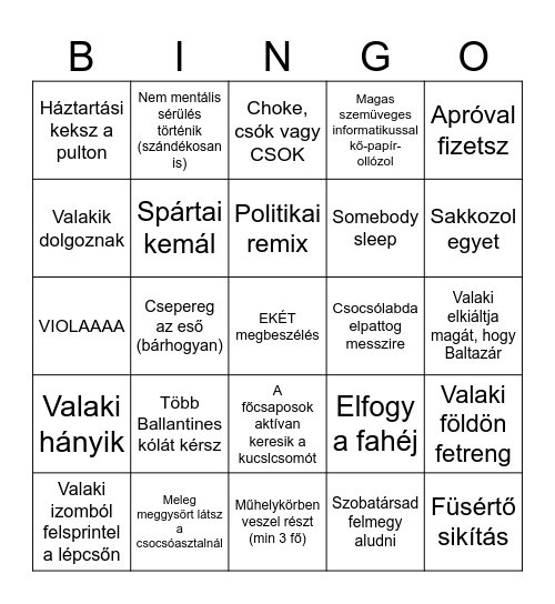 Estike Bingo Card