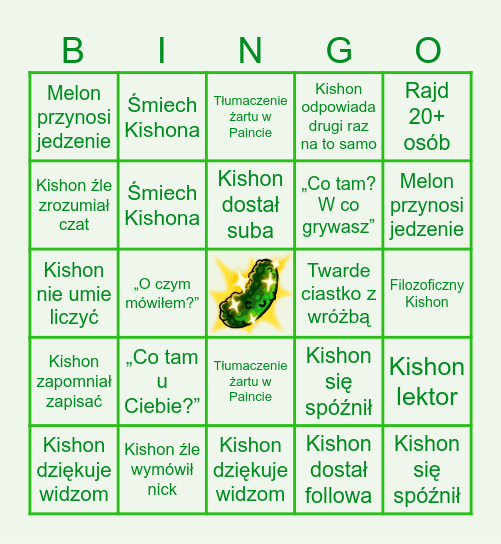 KISHONE BINGO Card