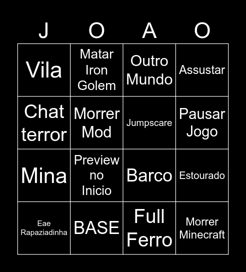 JaoAfk Bingo Card