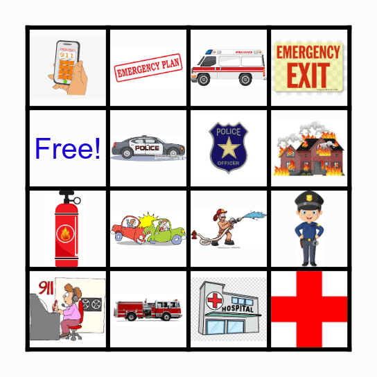 EMERGENCY BINGO Card