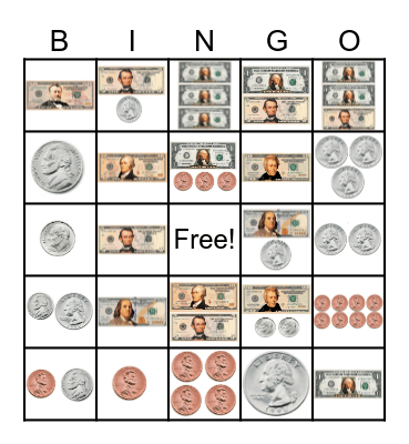 Money Bingo Card