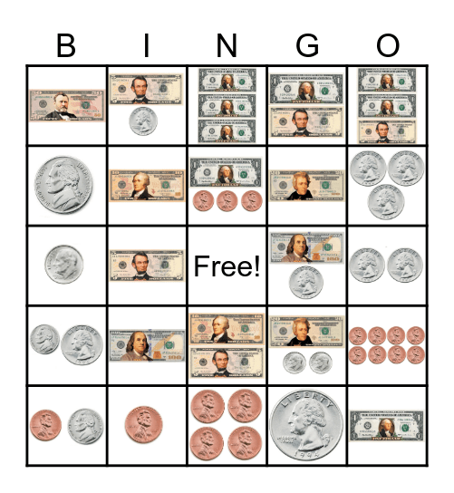 Money Bingo Card