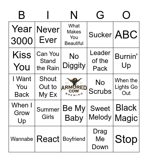 Boys vs. Girls Bingo Card
