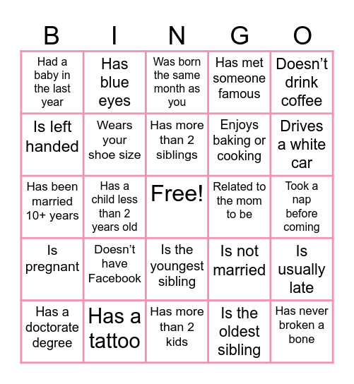 Find the guest bingo Card