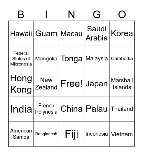 AAPI Bingo Card