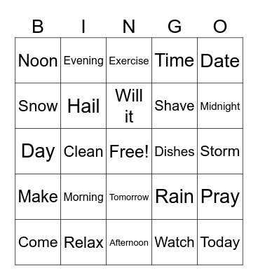 Unit 3 Bingo Card