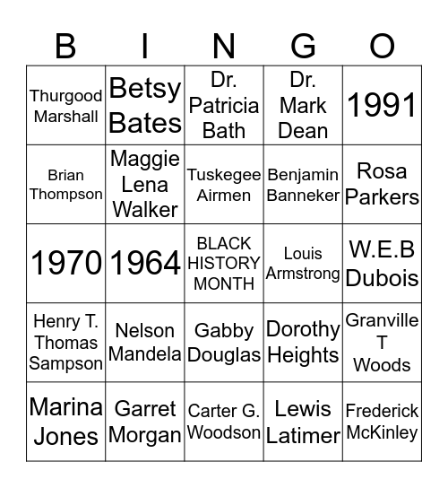 BLACK HISTORY BINGO Card
