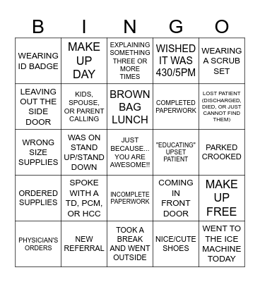 Happy Nurses Week!!! Bingo Card