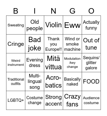 Korvfisk ESC - SF2 - 2026 bingo Card