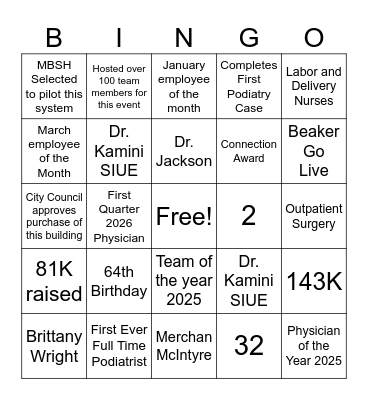 Fun             Fearless             Futuristic Bingo Card