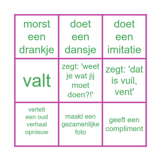 Decadent-YES Bingo: Iemand... Bingo Card