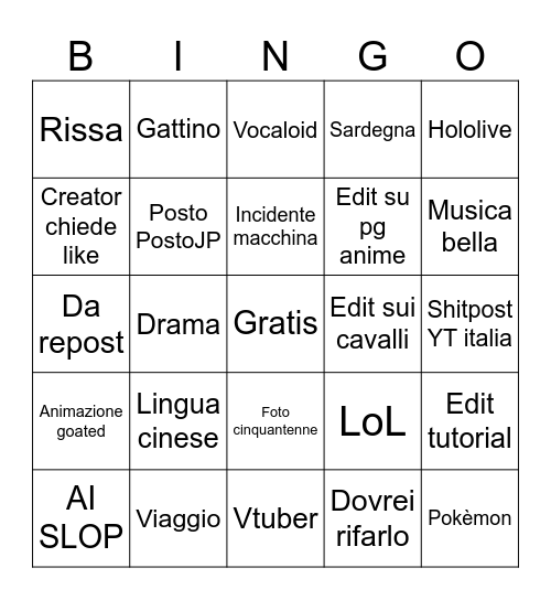 Lollo Bingo Card