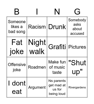 Night bing Bingo Card