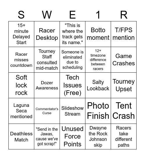 Tourney 2026 Bingo Card