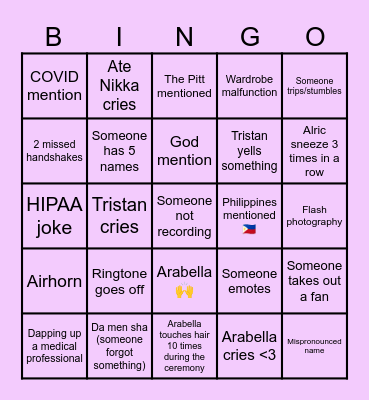 CSUB Pinning Bingo Card