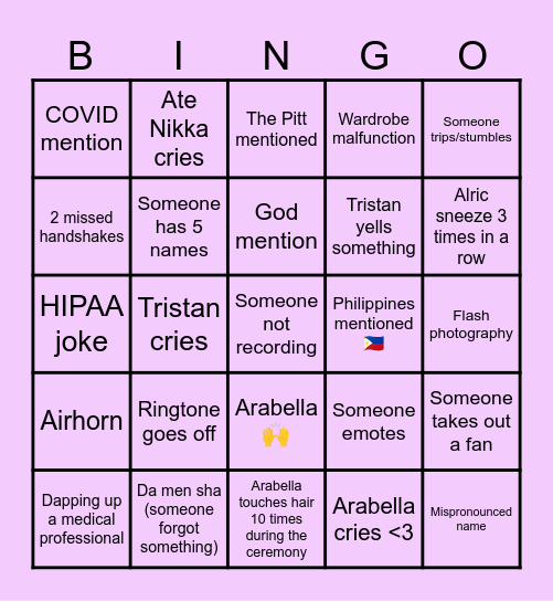 CSUB Pinning Bingo Card