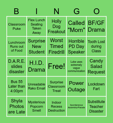 5th Grade Teacher Bingo 26-27 Bingo Card