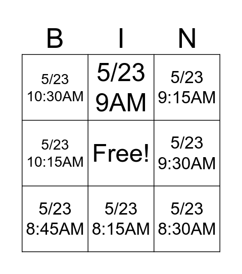 Weekend Special! Loggins Edition Bingo Card