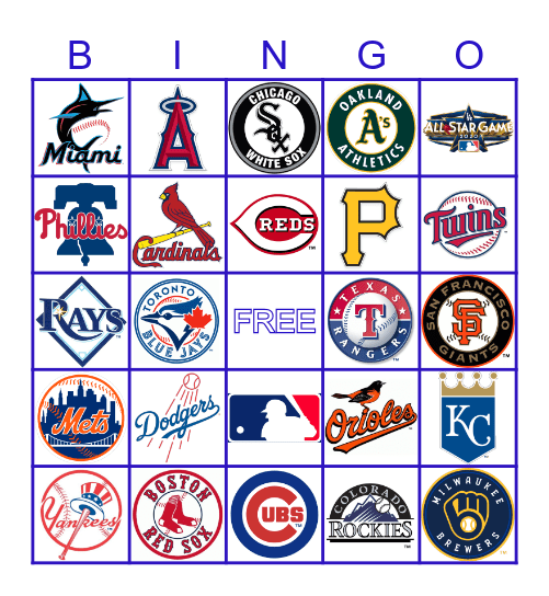 MLB Bingo Card
