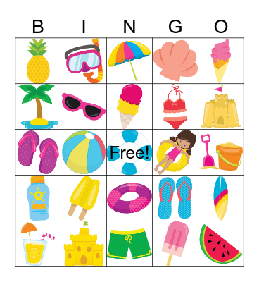 Beach Bingo Card
