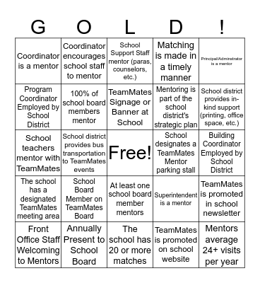 School Engagement  Bingo Card