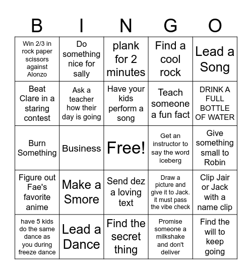 Rotations Bingo (Winner gets 20$) Bingo Card