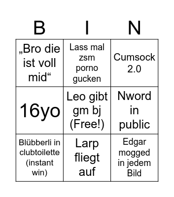 Edgar Leo Züri Bingo Card